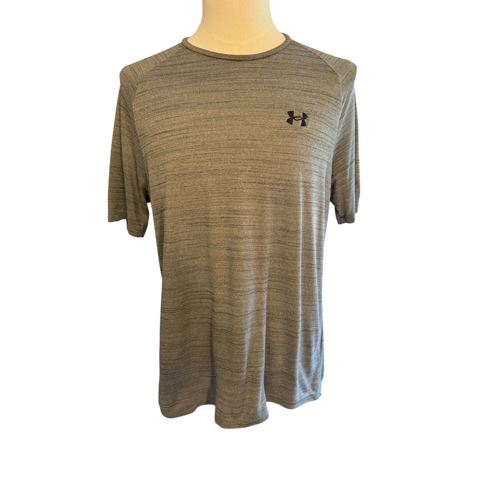 Under Armour Mens Tech Short Sleeve Loose Fit Heathered Gray T-Shirt Large